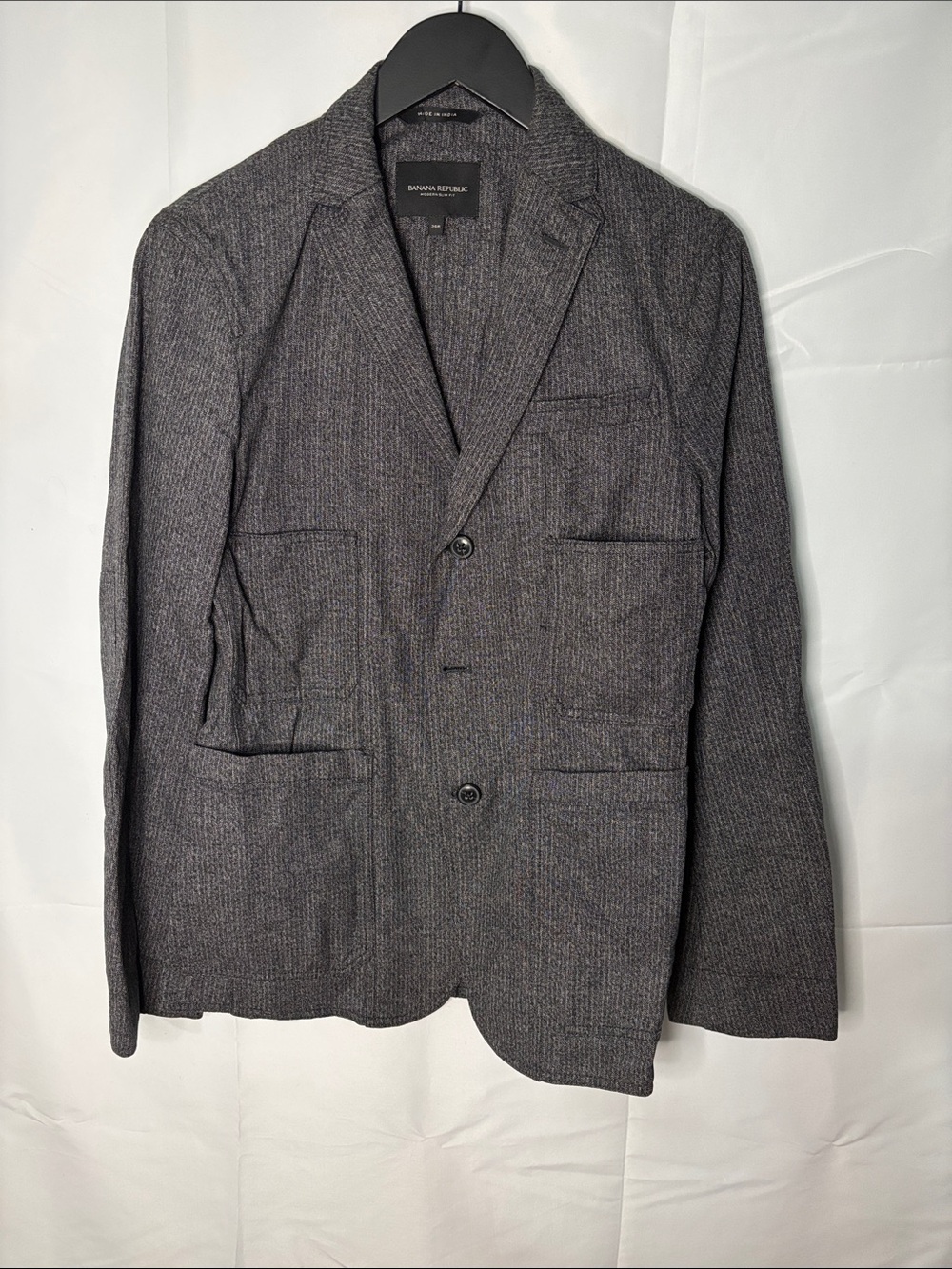 Banana Republic Men's Charcoal Herringbone Sport Coat